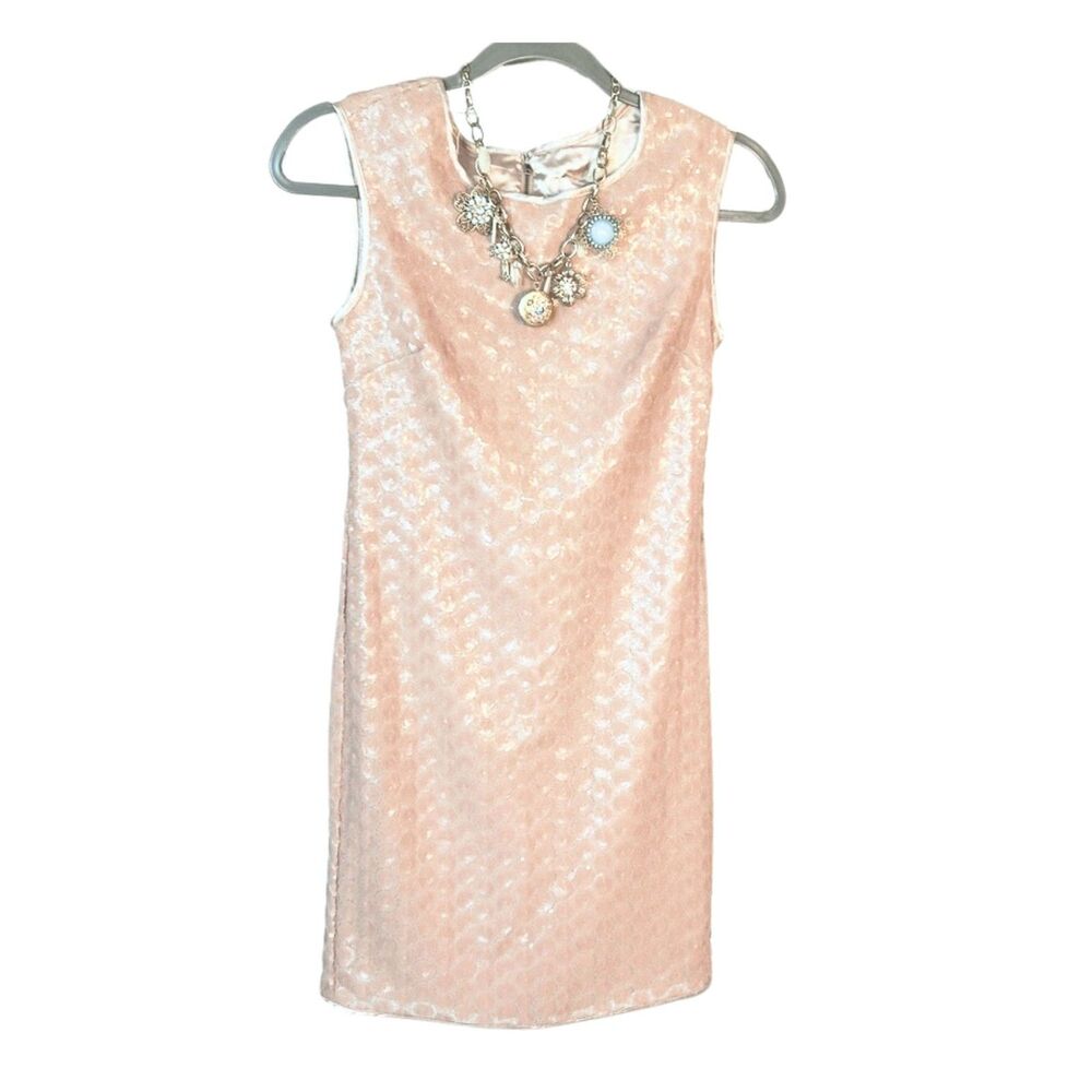 NWT Blush Light Pink Textured Shimmer Cocktail Party Dress XS